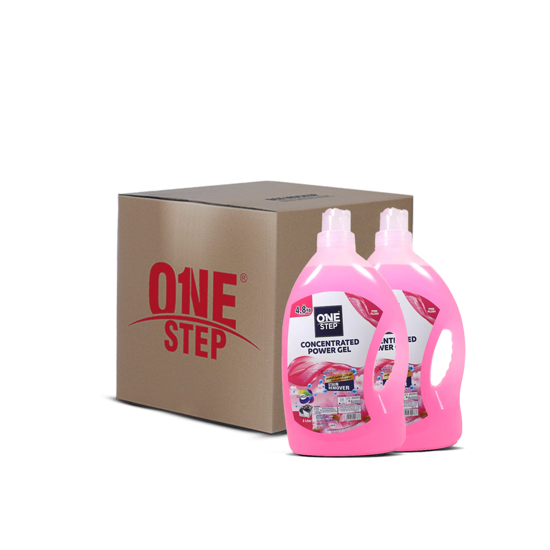 Display of 3-liter laundry gel cartons - 6 pieces